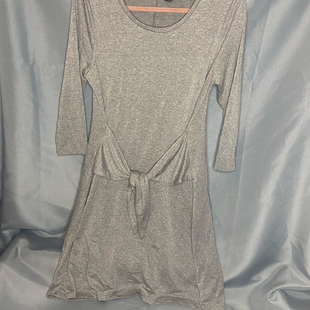 a.n.a Gray 3/4 Sleeve Dress with Tie-Front